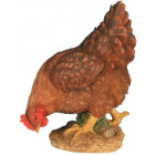 Poule en résine picorant 26 cm