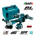 Kit DLX2130MJ1 meuleuse + perceuse viss. à percussion + 2 x 4,0 Ah + chargeur + Makpac 2 et 3 Makita