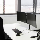 Support pour 2 écrans PC 13 à 32 pouces pour table rotatif à 360° noir