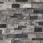 Plaquette de parement premium pierre naturelle marbre gris/noir brut/adouci intérieur / extérieur (au m²)