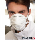 5 masques filtrants singer anti particules solides et liquides bride reglable ffp3d a valve