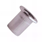 Ecrou à sertir cylindrique cranté en alu - Tête plate - D. M6 x 16 mm - Boite de 200 - SCELL-IT - EAD0630