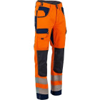 Pantalon de travail Polarisation haute visibilité, multipoches et poches genouillères - Orange/Marine - T46 - LMA - 1679 T46