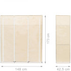 Grande étagère armoire pliante en tissu 173 cm beige helloshop26 13_0001275_2