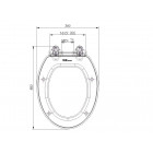 Abattant de WC décoratif plastique blanc et noir polypropylène 480 x 360 mm