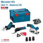 Kit spécial bois scie circulaire, découpeur-ponceur et scie sabre 12V Bosch (3 batteries 2,0 Ah + chargeur + coffret)