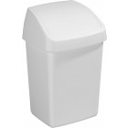 Poubelle blanche avec couvercle basculant delta 10 litres