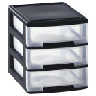 Cube à tiroirs pour bureau babel a4 3x5 l noir et transparent