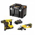 Kit DCK271M2T perforateur burineur + meuleuse + 2 x 4,0 Ah + chargeur + TSTAK VI DeWalt