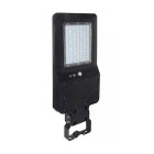 Réverbère LED 40W avec panneau solaire sensor capteur PIR et télécommande IR corps noir IP65 - Couleur d'éclairage au choix
