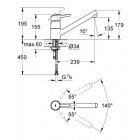 GROHE Nouveau Concetto Mitigeur évier bec bas finition acier brossé 32659DC1 (Import Allemagne)