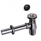 Wirquin sl213 ensemble bonde + bouchon + chaînette + siphon + tube de sortie + rosace