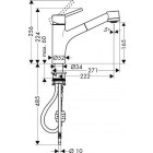 Hansgrohe 32841000 Talis S Mitigeur de cuisine à bec orientable avec douchette extractible Chromé