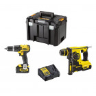 Kit DCK260M2T perceuse viss. percussion + visseuse à chocs + 2 x 4,0 Ah + chargeur + 2 TSTAK II DeWalt