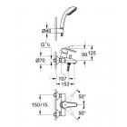 Grohe 33592001 eurostyle mitigeur monocommande pour baignoire avec set douchette et support (import allemagne)
