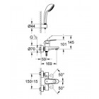 Grohe 33547002 mitigeur monocommande europlus pour baignoire avec support et pommeau de douche