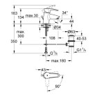 Grohe eurostyle mitigeur lavabo finition chromée 33549001 (import allemagne)