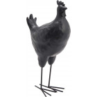 Statuette poule grise en résine
