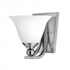 Applique bolla, nickel brossé et verre, 1 ampoule