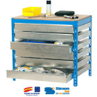 Kit établi avec tiroirs 840x1200x750mm bt-5 box6 1200 bleu/bois simon rack