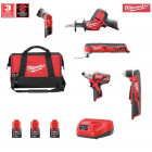 Kit 12V MWK125DD3 5 outils électro + 3 x 2,0 Ah + chargeur + sac à outils M Milwaukee