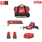 Kit 12V MWK122AD2 outil multi-fonction et scie sabre + 2 x 2,0 Ah + chargeur + sac à outils M Milwaukee