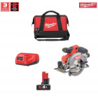 Kit M12CCS44M1 scie circulaire M12CCS44 + 1 x 4,0 Ah + chargeur + sac à outils M Milwaukee