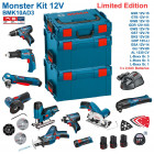 Kit 10 outils électroportatifs BMK10AD3 + 3 batteries 2,0 Ah + chargeur + 2 x L-Boxx 238 + 102 Bosch