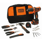 Black & decker perceuse visseuse sans fil 10,8 v avec outillage a main et sac de transport