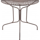 Table en métal demi-ronde