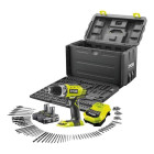 Ryobi perceuse-visseuse one+ 18 v , 100 accessoires et 2 batteries lithium 1,3 ah