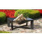 Brasero en acier pieds croisés design noir