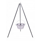 Chaudron en acier inoxydable sur trépied 10 litres