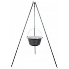 Chaudron en acier émaillé sur trépied 14 litres