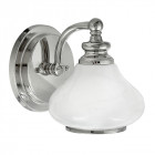 Applique salle de bain ainsley, chrome poli, verre opale, led