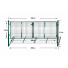 Portail de clôture de jardin 289x125 cm / 306x175 cm acier vert