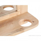 Miroir mural en hévéa massif avec étagère et crochets 74 x 60 cm bergen