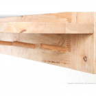 Miroir mural en hévéa massif avec étagère et crochets 74 x 60 cm bergen