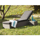 Bain de soleil en résine tressée sardana beige taupe et gris chiné