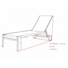 Bain de soleil multipositions en aluminium et polyester bleu l.199 cm sunny