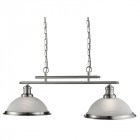 Barre 2 ampoules bistro, en argent antique et verre acide