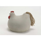 Poule deco en pierre et corde moyen modèle