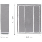 Grande étagère armoire pliante en tissu 173 cm gris helloshop26 13_0001275
