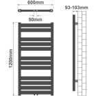 Radiateur sèche-serviettes salle de bain montage mural 120 x 60 cm