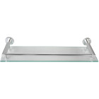 Tablette pour salle de bain murale en verre trempé et aluminium largeur 50 cm matériel de montage inclus argenté étagère pour salle de bain