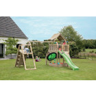 Aire de jeux en bois pagode tour avec balançoire et module d'escalde