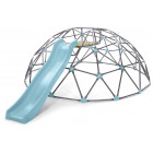 Dôme d'escalade en métal et bois avec toboggan toboggan double-vague