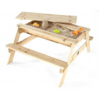 Table de pique-nique avec bac à sable intégré
