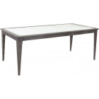 Table de jardin en polyrésine noire et verre