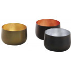 Photophores ronds en métal (lot de 3)